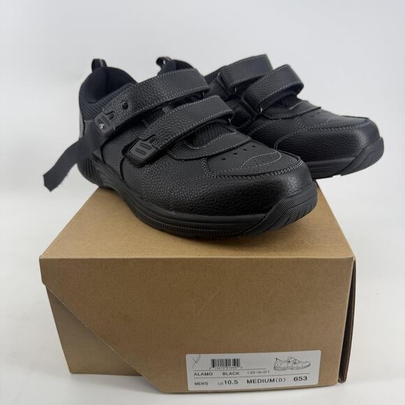 Orthofeet Alamo Shoes Mens Size 10.5 Black Leather Orthopedic Comfort Sneakers main image 7